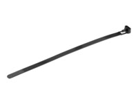 StarTech.com 20cm(8') Reusable Cable Ties, 7mm(1/4') wide, 50mm(1-7/8') Bundle Dia. 22kg(50lb) Tensile Strength, Releasable Nylon Ties, Indoor/Outdoor, 94V-2/UL Listed, 100 Pack, Black - Nylon 66 Plastic - TAA (CBMZTRB8BK) 20cm Sort
