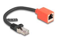 DeLOCK CAT 6a S/FTP 20cm Netværksadapter Sort/ rød