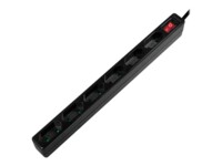 LogiLink Stikdåse 6-stik 15A Sort 1.5m