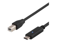 DELTACO USBC-1016 USB Type-C kabel 2m Sort