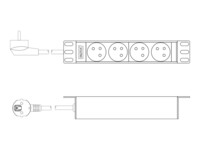 DIGITUS Strømfordelingsenhed 4-stik 16A 2m