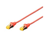 DIGITUS CAT 6a Kabel med afskærmning med folie og kobberfletning (SFTP 5m Patchkabel Rød