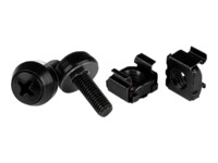 StarTech.com M5 x 12mm Screws and Cage Nuts - 100 Pack - M5 Mounting Screws and Cage Nuts for Server Rack and Cabinet - Black (CABSCREWM52B) Skruer og møtrikker for rack Sort