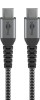 USB-C â„¢ to USB-C â„¢ Textile cable with metal plugs (Space gray / silver) 1 m, 1 m, black-grey - elegant and extra-robust connection cable for devices with USB-Câ„¢ Connecto