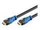 goobay Premium High Speed HDMI-kabel med Ethernet 5m Sort Blå