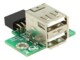 Delock USB Pin Header female > 2 x USB 2.0 Type-A female - up USB-adapter
