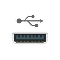 8-Pin Mini USB Male forbindes til denne port/kabelende