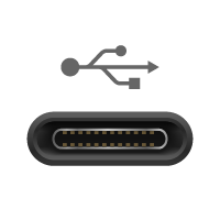 USB-C Male forbindes til denne port/kabelende