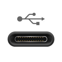 USB-C(Male) forbindes til denne port/kabelende