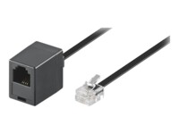 goobay 3m Forlængerkabel til telefon Sort