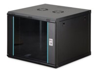Szafa Digitus Szafa sieciowa wiszaca jednosekcyjna DIGITUS Dynamic 19' 9U, 600x600, szklane drzwi, czarny, niezmontowana, 60kg