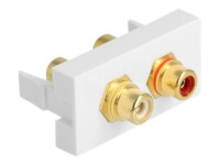 Delock Easy 45 Modul 2 x Cinch Buchse, Farbring rot / weiß 22,5 x 45 mm