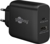 USB-C™ PD Dual Fast Charger (45 W) black - plug adapter with 1x USB-C™ PD port (Power Deliver