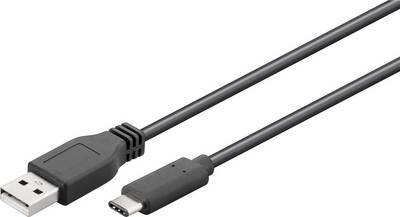 USB 2.0 cable (USB-Câ„¢ to USB A), black, 1 m