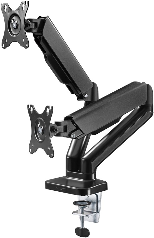 Double Monitor Mount with Gas Spring, Black - for monitors between 17 and 32 inches (43-81 cm)