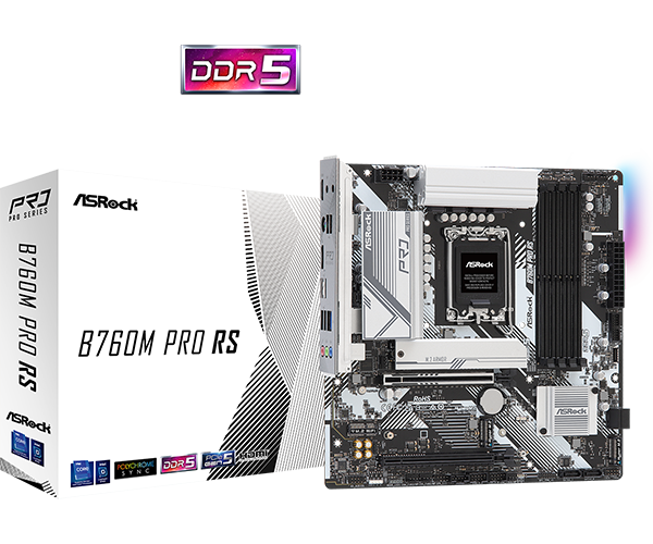 ASRock B760M PRO RS/D5 Micro-ATX LGA1700 sokkel Intel B760
