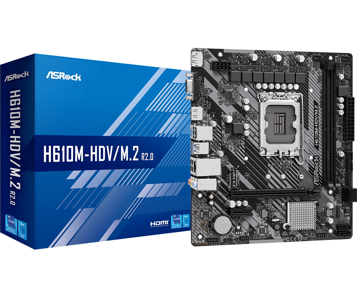 ASRock H610M-HDV/M.2 Micro-ATX LGA1700 sokkel Intel H610