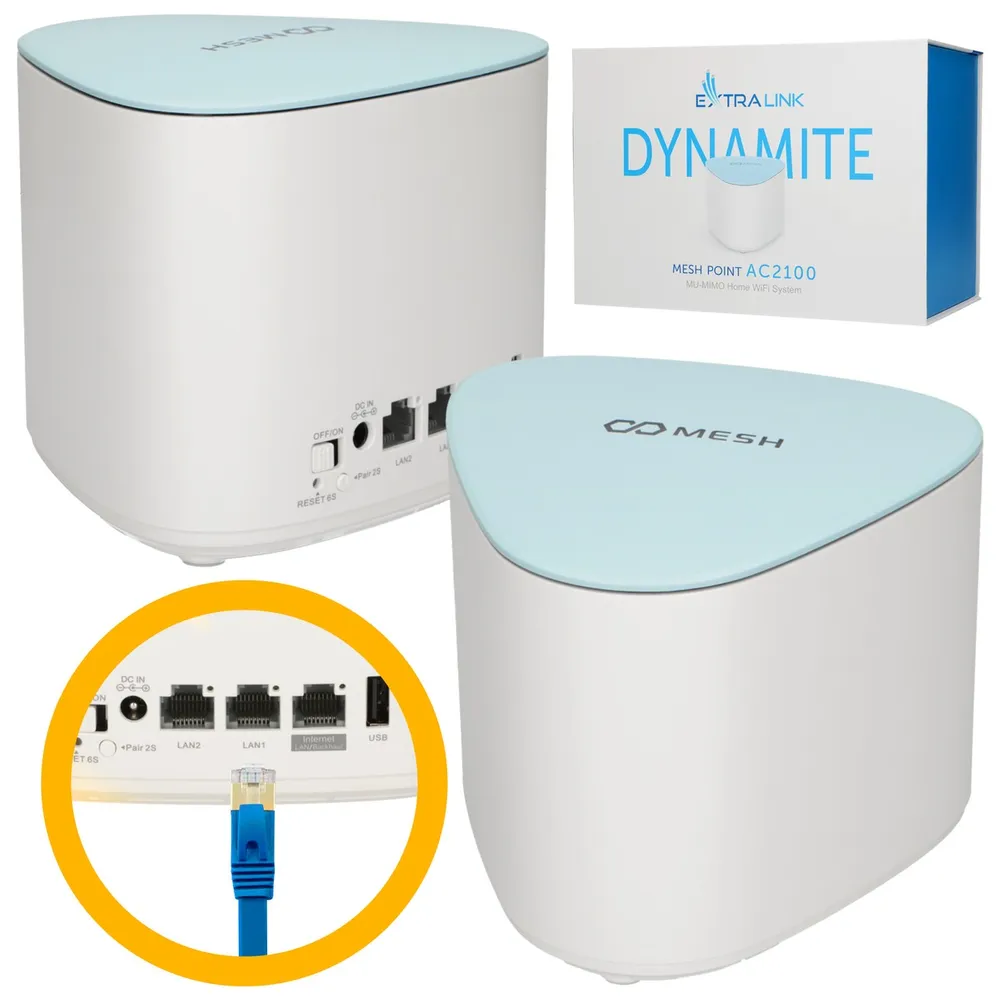 EXTRALINK DYNAMITE C21 MESH POINT AC2100 MU-MIMO HOME WIFI SYSTEM
