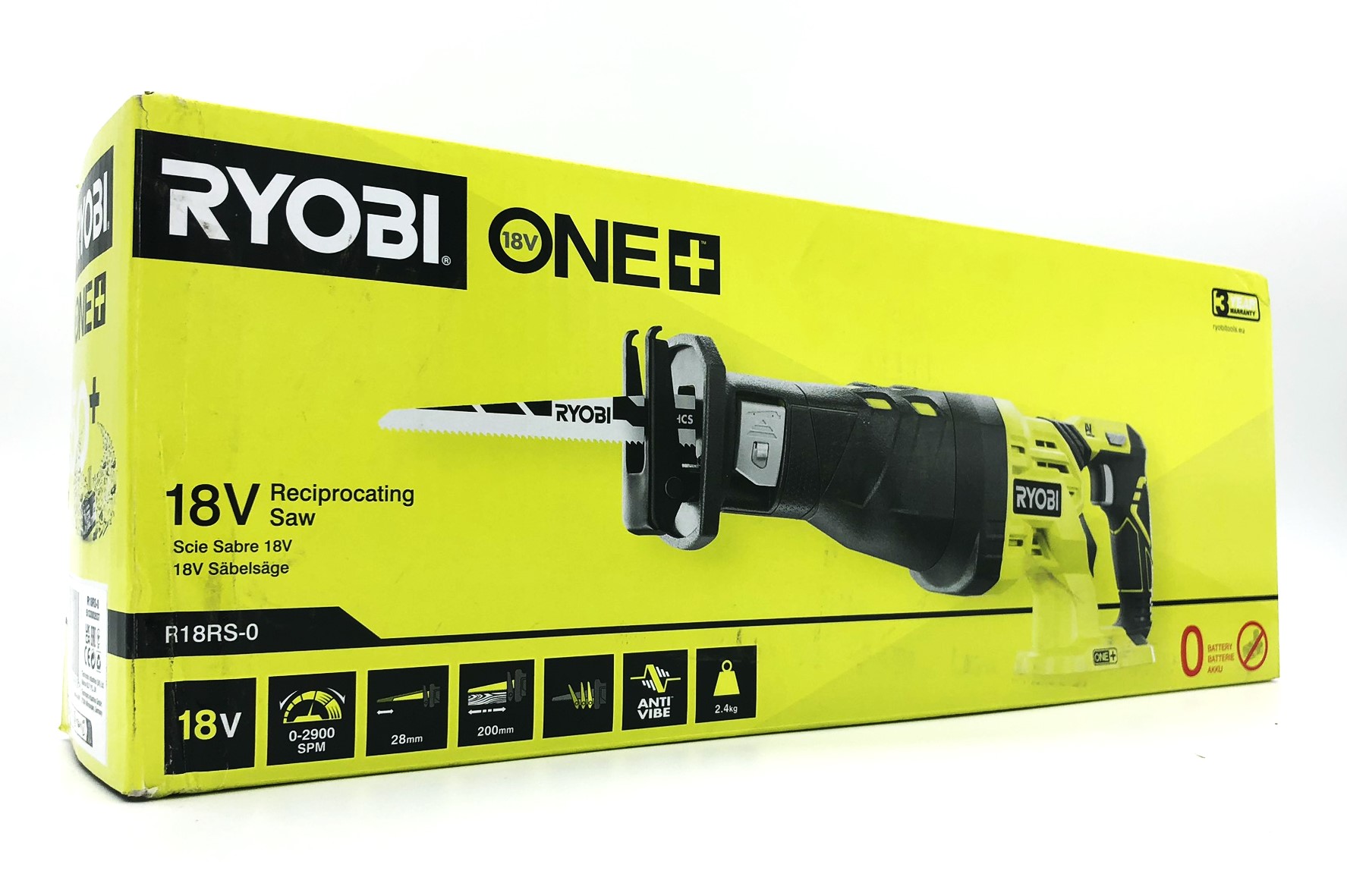 Ryobi One+ R18RS-0 Bajonetsav 18V Uden batteri Batteri og lader ikke inkluderet