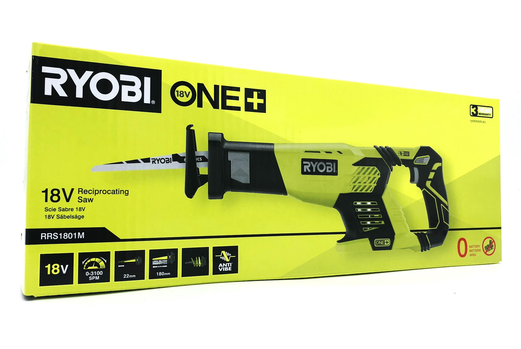 Ryobi One+ RRS1801M Bajonetsav 18V Batteri og lader ikke inkluderet