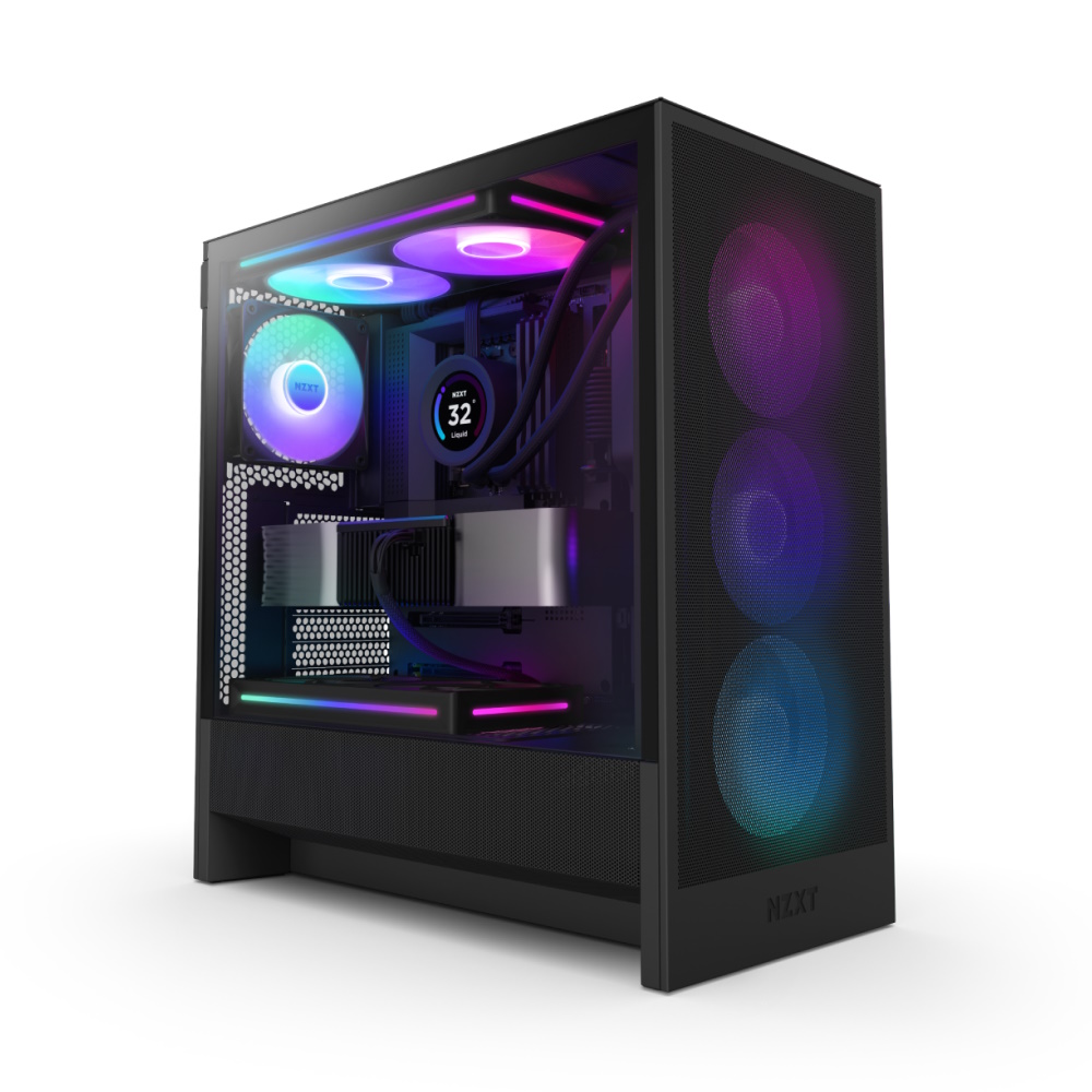 NZXT H5 Flow RGB Tower Udvidet ATX Sort