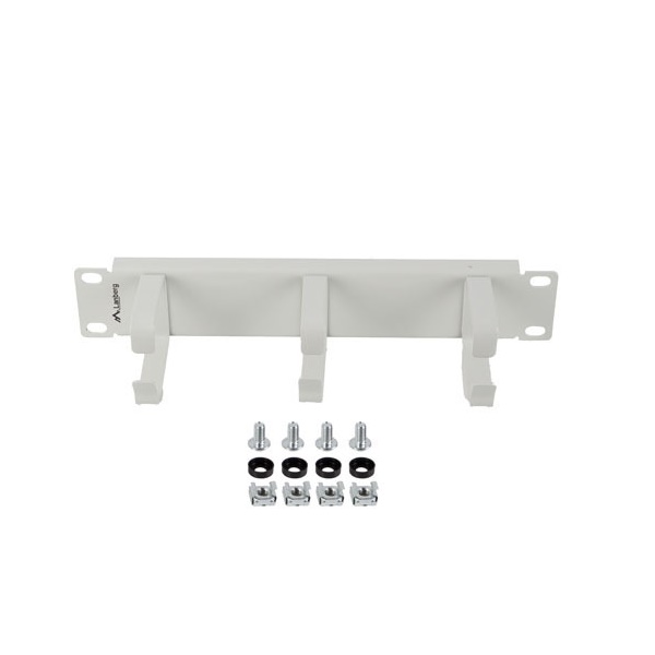 ORGANIZER KABLI 10' 1U Z 3 METALOWYMI UCHWYTAMI TYP B SZARY LANBERG