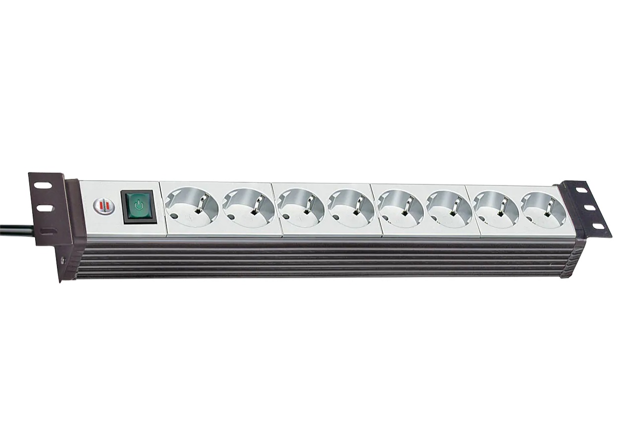 brennenstuhl Premium-Line Stikdåse 8-stik 16A Sort Grå 3m