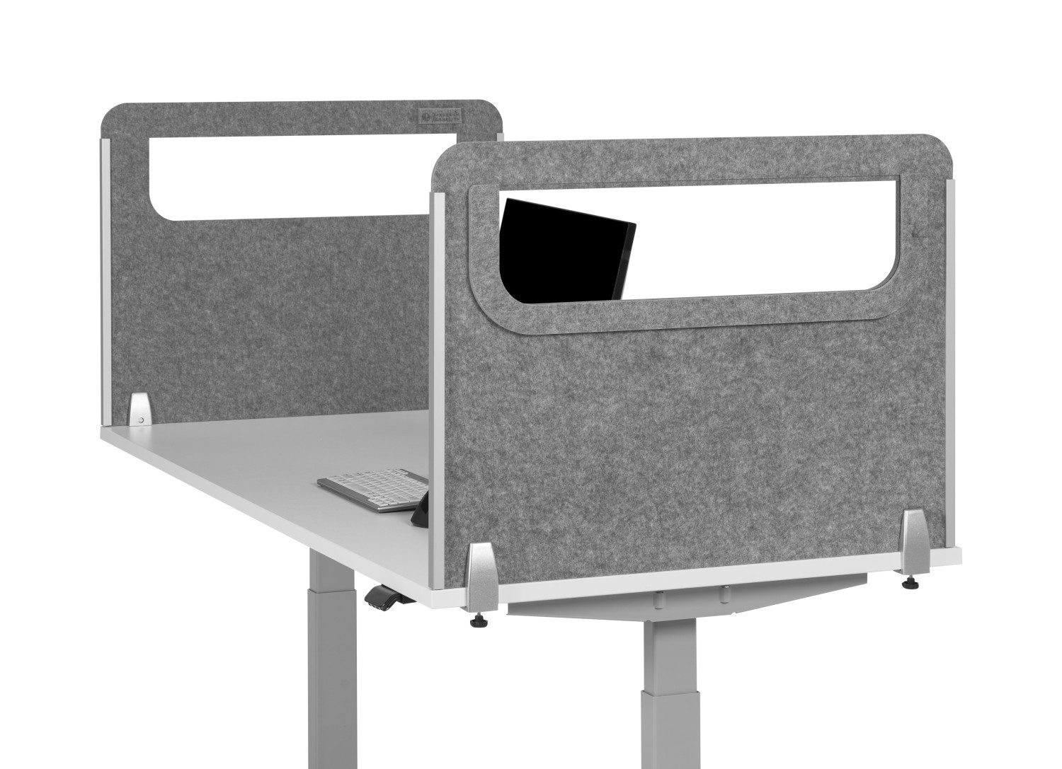 BakkerElkhuizen Seitenwand rund mit Acrylglasscheibe_ grau