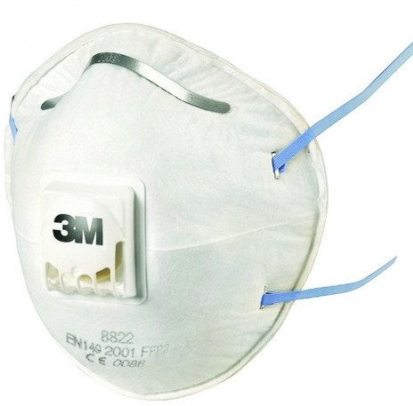 CUP POWER RESP W VALVE 3M 8822 FFP2 3PCS