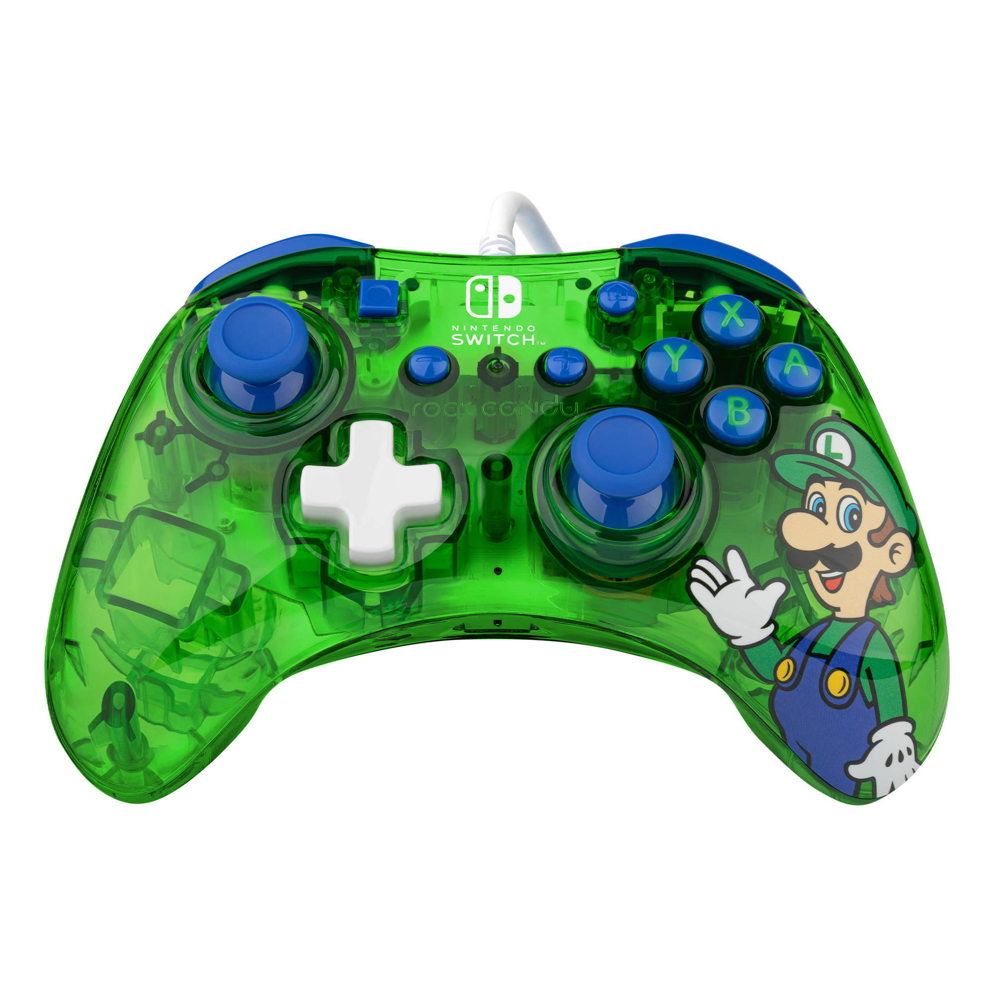 PDP Rock Candy: Luigi Lime Controller Nintendo Switch, Nintendo Switch Lite, Nintendo Switch OLED Blå