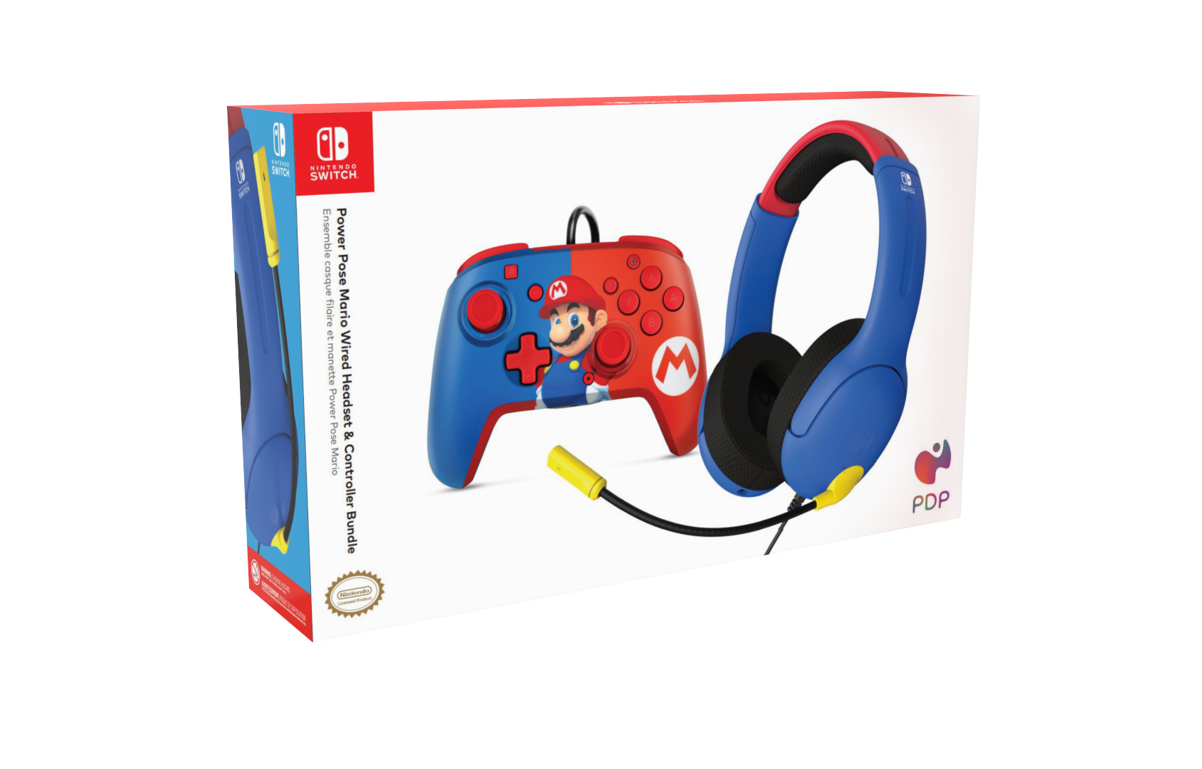 PDP Mario Dash Controller + headset Nintendo Switch, Nintendo Switch OLED Blå