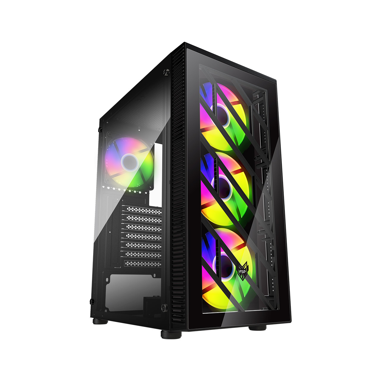 NEW--FSP Fortron ATX Midi Tower CMT192, 4 x fix.RGB fan