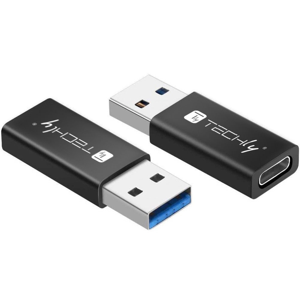 TECHLY Adapter USB-A M auf USB-C F USB 3.0 schwarz