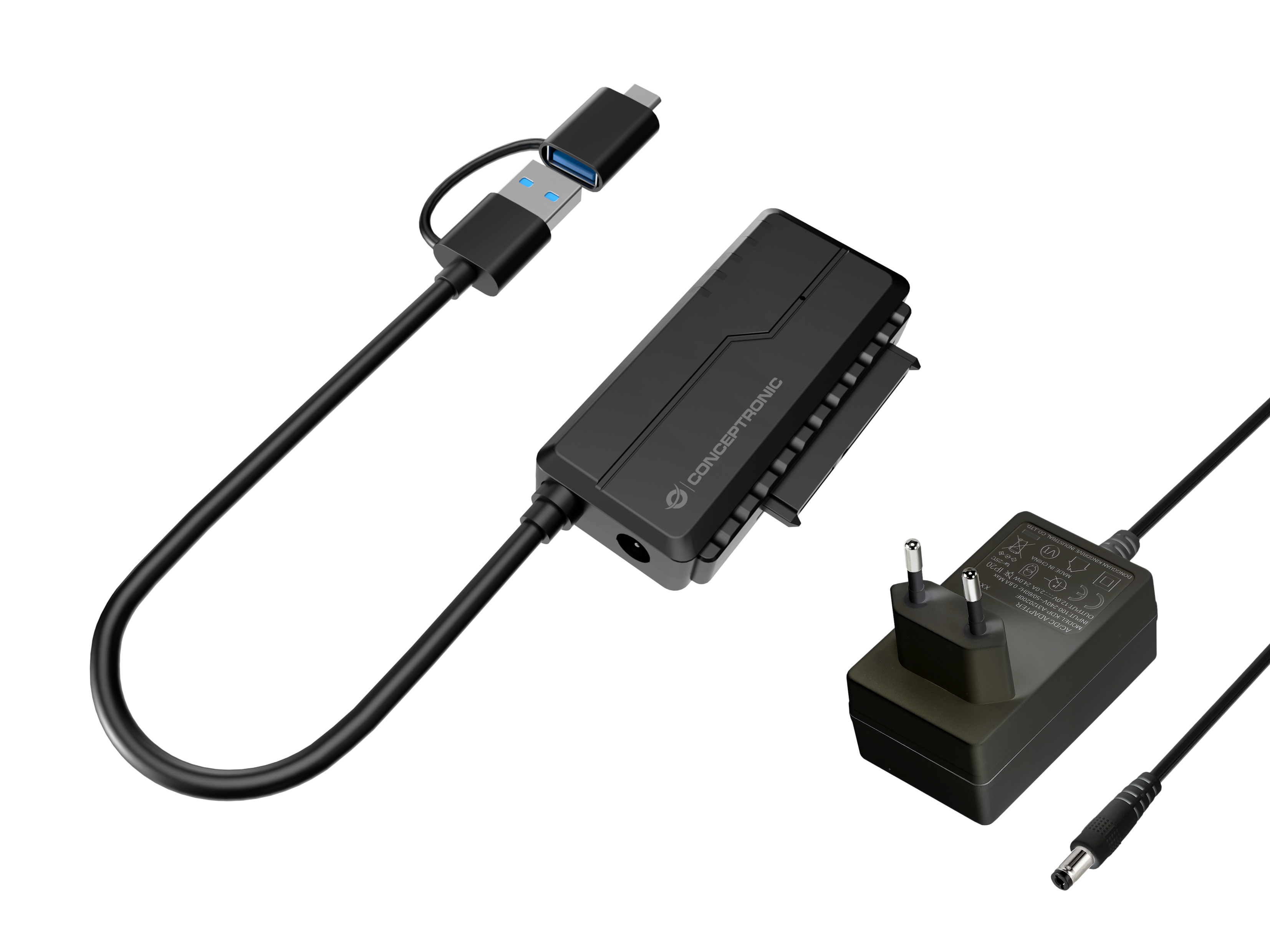 CONCEPTRONIC Adapter USB-C -> SATA Adapter 2.5/3.5' schwarz
