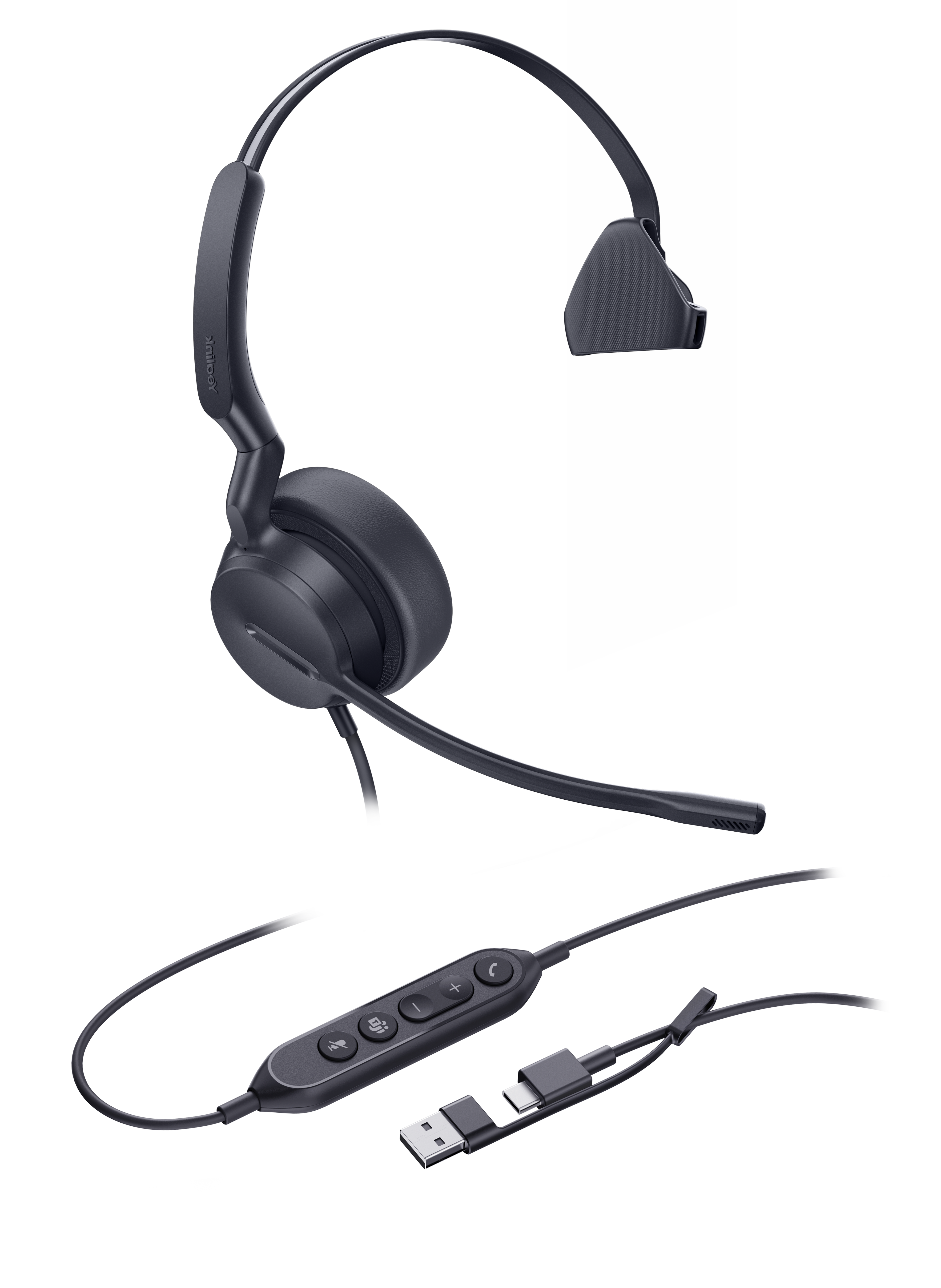 Yealink UH42 Mono Teams USB-C/A Kablet Hovedtelefoner Sort