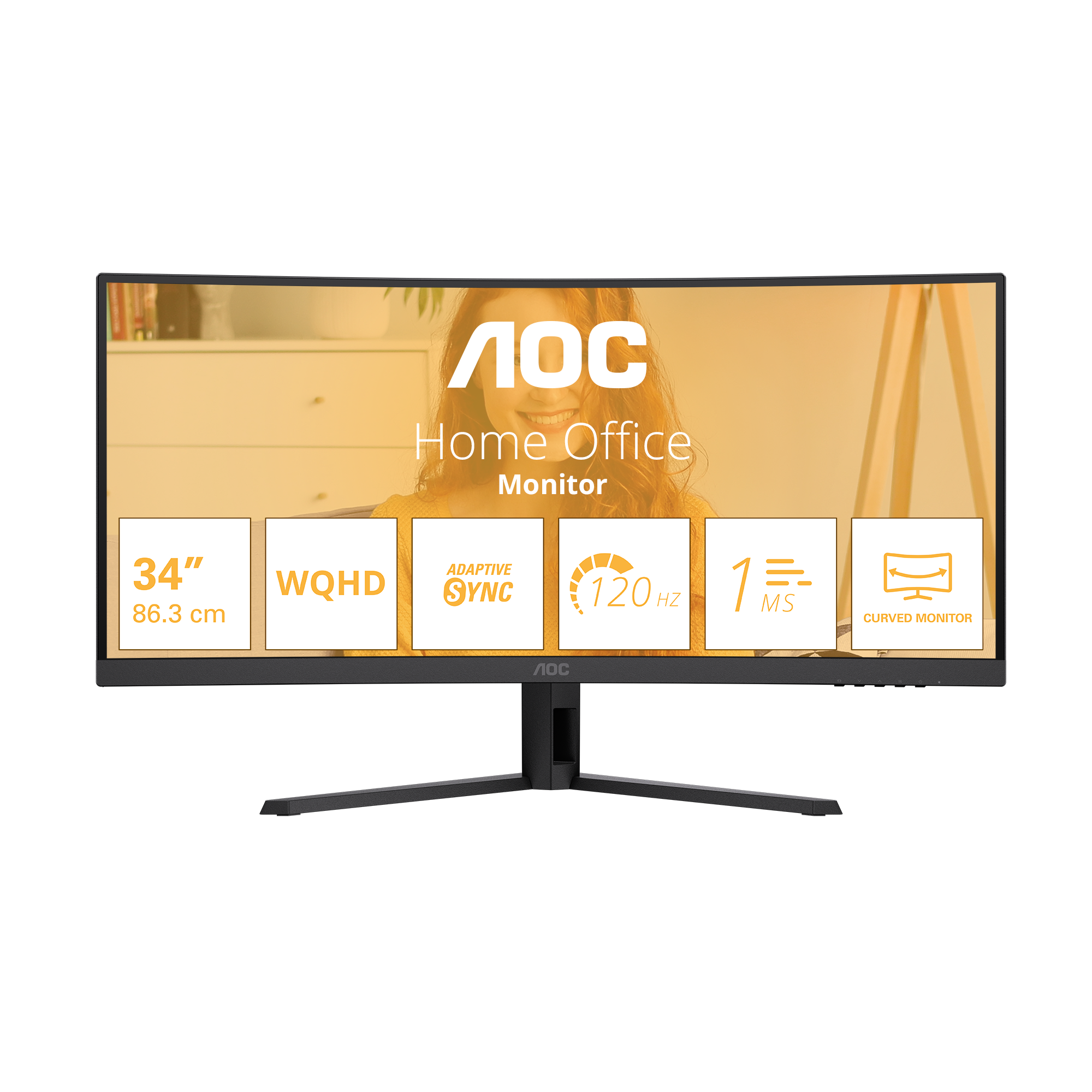AOC B3 CU34B3E 34' VA 3440 x 1440 (UltraWide) HDMI DisplayPort 120 Hz