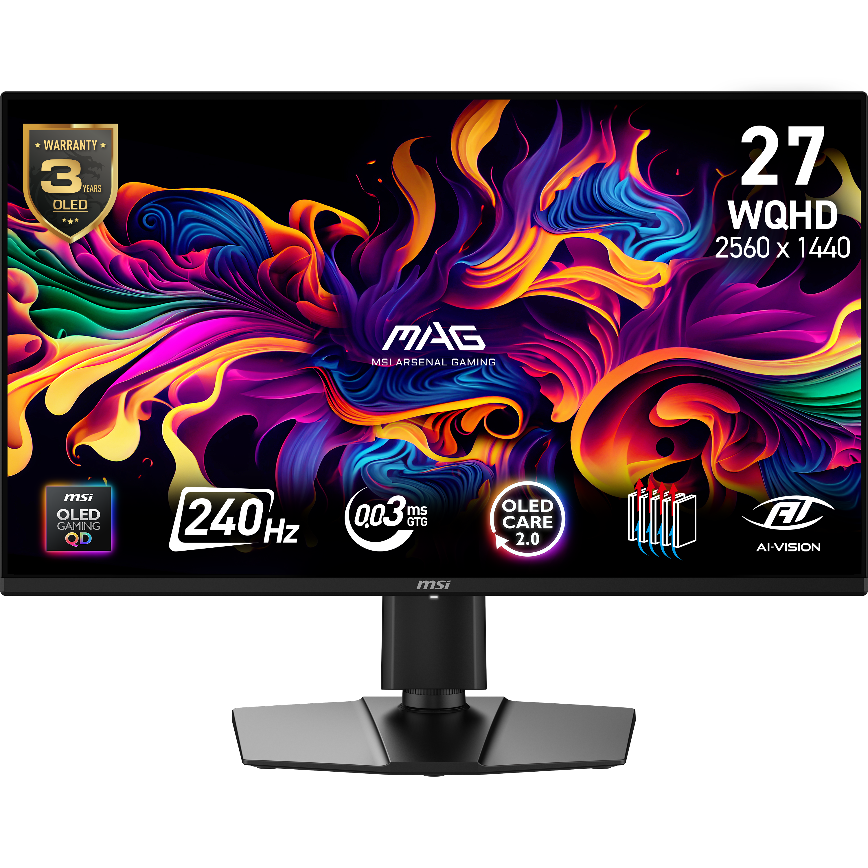 MSI MAG 274QP QD-OLED X24 26.5' OLED 2560 x 1440 (2K) HDMI DisplayPort 300 Hz