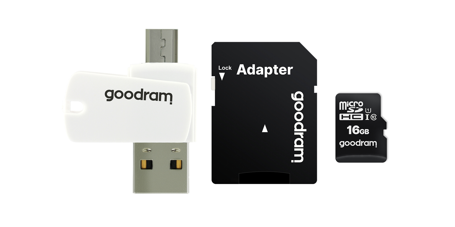 *microSDHC 16GB CL10 Adapter + czytnik
