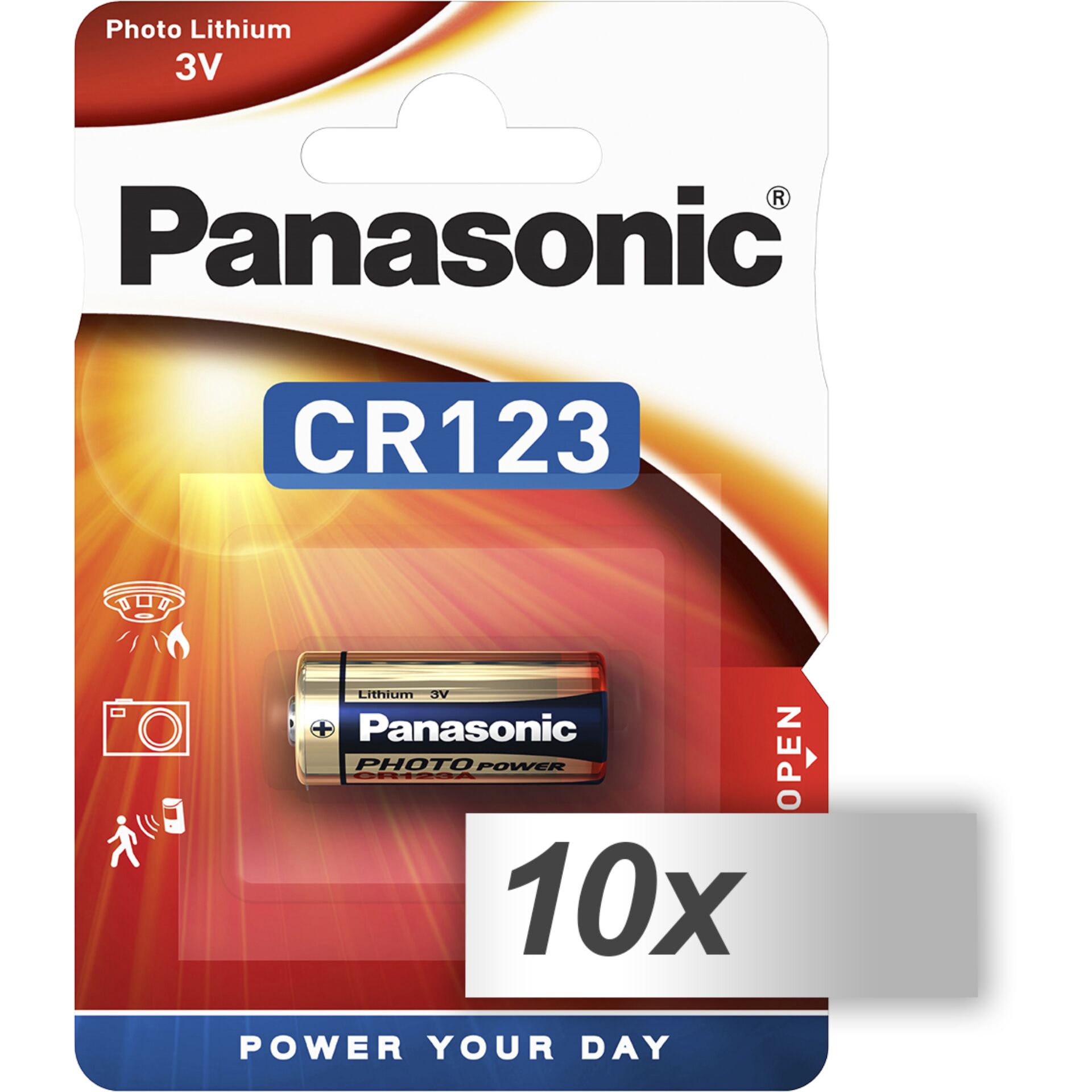 1x10 Panasonic Photo CR-123 A Lithium VPE Innenkarton