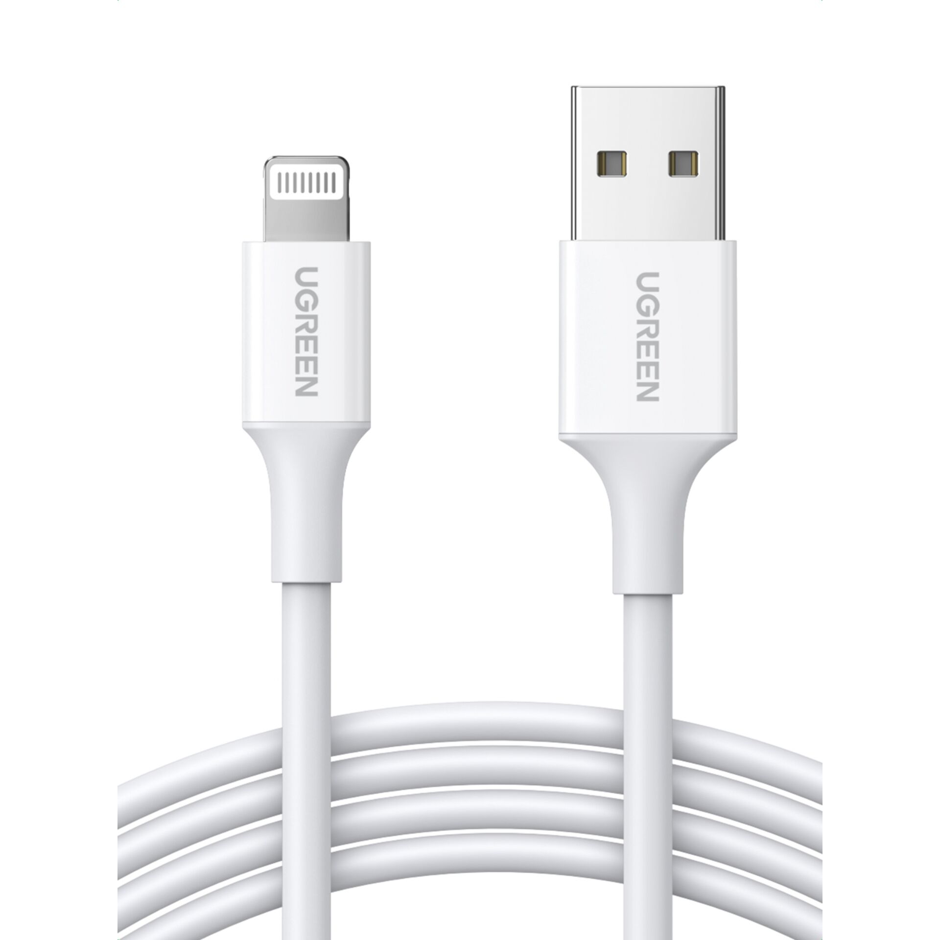 Cable UGREEN 20728 (USB 2.0 M - Lightning M; 1 m; white color)