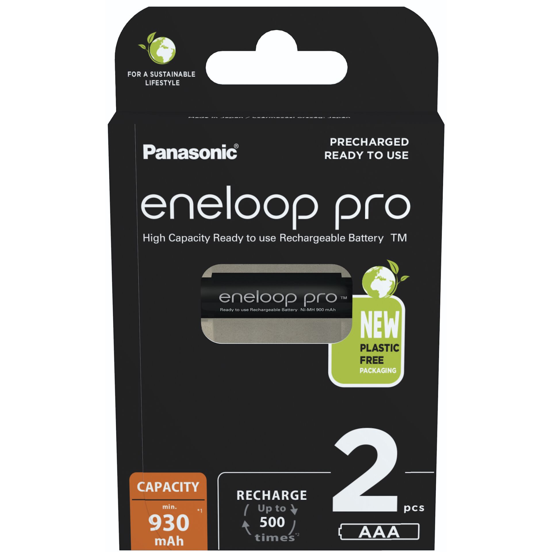 1x2 Panasonic Eneloop Pro Micro AAA 930 mAh